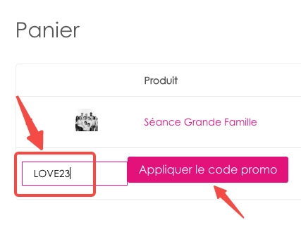 Étape 3 : Lors de la validation de votre commande sur arnacoeur.fr, recherchez la zone de code promotionnel et collez le code.